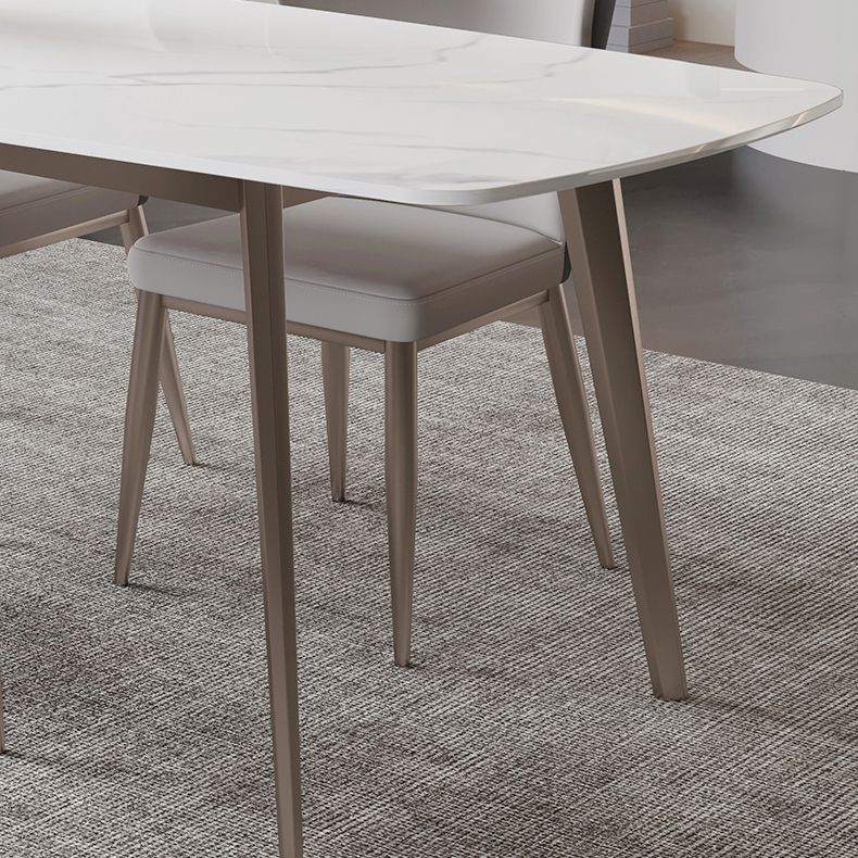 Modern Scratch Resistant Dining Table Sintered Stone Rectangle Table with 4 Legs Base Clearhalo ' dining_table' 'Dining Tables & Seating' 'Dining Tables' 'Furniture' 'furniture_dining_table' 'Kitchen & Dining Furniture' 'kitchen&dining_furn' 'kitchen' 'kitchen_dining_table' 1200x1200_c9f9f05a-19c8-437f-91a3-a26147342072