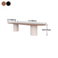 Mesa de comedor de madera maciza natural, muebles modernos con pedestal doble para oficina