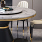 Contemporary Style Home Dining Table Single Pedestal Base Round Shape Table with Turntable Clearhalo ' dining_table' 'Dining Tables & Seating' 'Dining Tables' 'furn' 'furn_dining_table' 'Furniture' 'furniture_dining_table' 'Kitchen & Dining Furniture' 'kitchen&dining_furn' 'kitchen' 'kitchen_dining_table' 1200x1200_c9fb2d97-e3d5-4b40-8acd-34fc0fe959e1