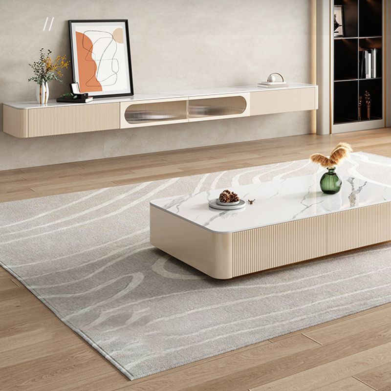Console multimediale contemporanea Porta TV Console TV in pietra con cassetti