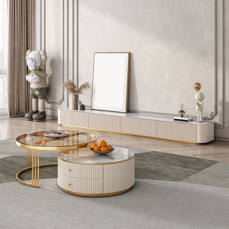 Stone TV Media Stand Contemporary Stand Console with 4 Drawers Clearhalo 'furn' 'furn_tv_stands_entertainment_centers' 'Furniture' 'Living Room Furniture' 'TV Stands & Entertainment Centers' 'TV Stands & Media Storage Furniture' 'tv_stands_entertainment_centers' 1200x1200_c9fc18c5-7fba-4a37-8108-492e676eb79e