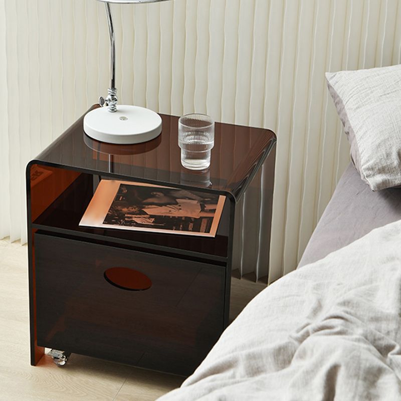 Tavolo d'angolo contemporaneo da 12 "tavolo acrilico con archiviazione