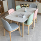 Modern Stone Top Dinner Table Natural Finish Legs Dinner Room Kitchen Table