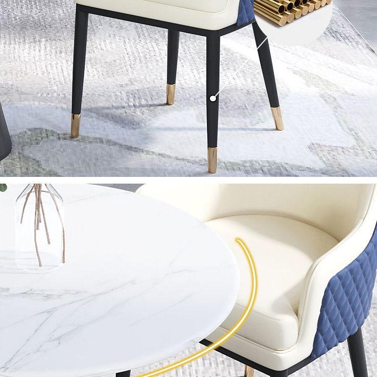 Eigentijdse faux marmeren eettafel set rond 1/2/3/4/5 stukken dinerset voor thuisgebruik