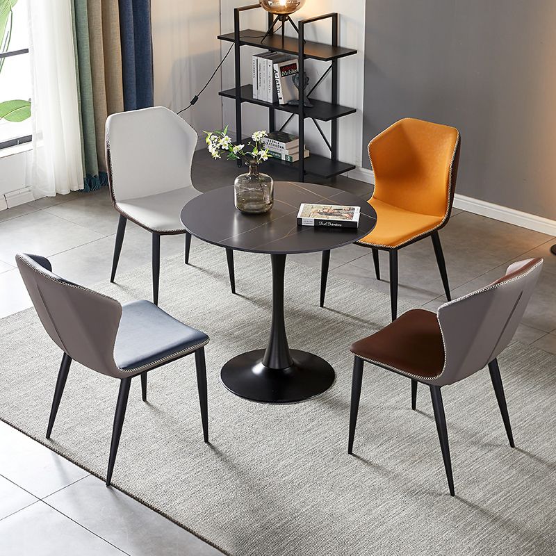 Modern Style Sintered Stone Dining Room Table Round Table with Tulip Base Clearhalo ' dining_table' 'Dining Tables & Seating' 'Dining Tables' 'furn' 'furn_dining_table' 'Furniture' 'furniture_dining_table' 'Kitchen & Dining Furniture' 'kitchen&dining_furn' 'kitchen' 'kitchen_dining_table' 1200x1200_c9fdca69-d509-4919-824d-a72a87647141