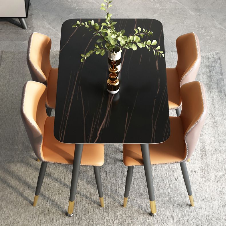 Minimalist Rectangle Shape Standard Dining Table Sintered Stone Dining Table for Kitchen Clearhalo ' dining_table' 'Dining Tables & Seating' 'Dining Tables' 'furn' 'furn_dining_table' 'Furniture' 'furniture_dining_table' 'Kitchen & Dining Furniture' 'kitchen&dining_furn' 'kitchen' 'kitchen_dining_table' 1200x1200_c9ff0f27-e10a-4580-93b8-075cd76a7885