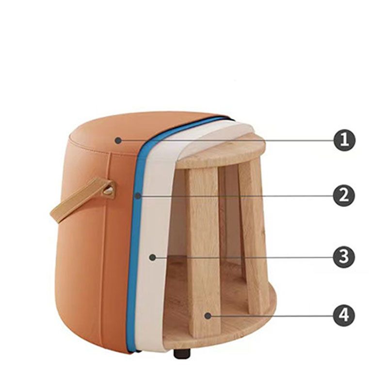 Modern Orange Pouf Round Scratch Resistant Pouf for Living Room Clearhalo 'furn' 'furn_ottomans_poufs' 'Furniture' 'Living Room Furniture' 'Ottomans & Poufs' 'ottomans_poufs' 1200x1200_c9ff7a7d-a1f5-48b6-9b33-9c047efb9f5e