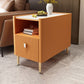 Modern Stone Top End Table 4 Legs Side Table with Drawer and Shelf