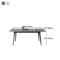 Industrial Rectangle Dining Site Table Black Tripod Base Dining Table with Stone Top