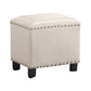 Moderno rettangolo pouf ottomane sedia in pelle finta ottomana con rivestimento per nailhead