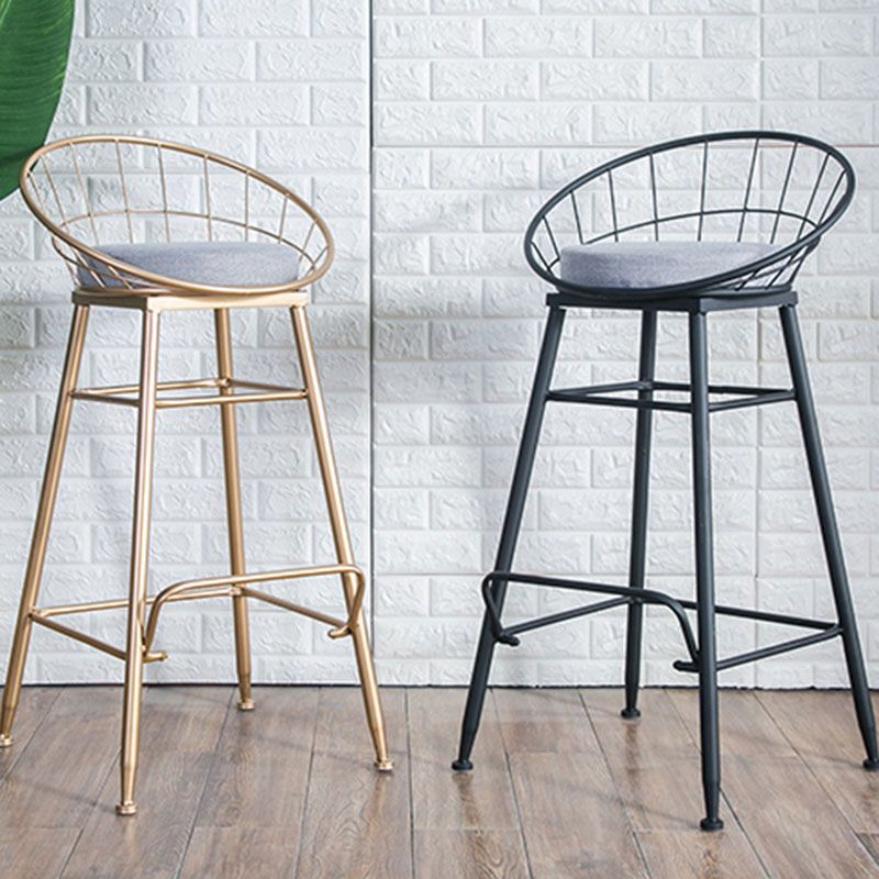 Scandinavian Design Bucket Counter Stool for Home Upholstered Bar Stools with Metal Base Clearhalo 'Bar Furniture' 'Bar Stools' 'bar_stools' 'furn' 'furn_bar_stools' 'Furniture' 'furniture_bar_stools' 'Kitchen & Dining Furniture' 1200x1200_ca006a5b-1c04-41d8-8acf-21c85a29c445