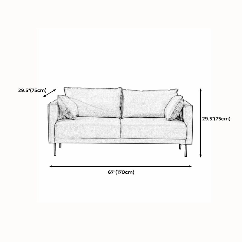 Modern Style Solid Wood Base Sponge Cushion Filled with Pillow Rectangular Sofa Clearhalo 'furn' 'furn_sofas' 'Furniture' 'furniture_sofas' 'kitchen' 'kitchen_sofas' 'Living Room Furniture' 'Sofa' 'sofas' 1200x1200_ca01dc29-9d72-4871-aff3-5b5a97704c6e