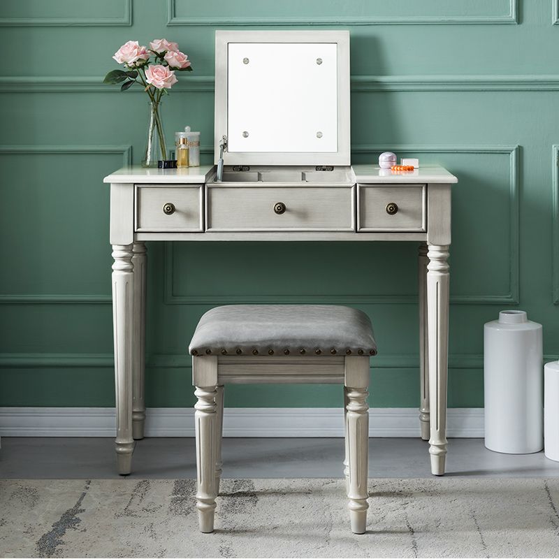 Traditional Vanity Dressing Table Solid Wood 2-Drawer Makeup Vanity Desk Clearhalo 'Bedroom Furniture' 'furn' 'furn_makeup_vanities' 'Furniture' 'Makeup Vanities' 'makeup_vanities' 1200x1200_ca024dc4-2e34-44db-a175-ca45ad7d1c46