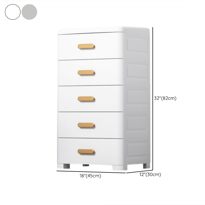 Modern Bedroom Matte Finish Cabinet Plastic Non-Hanging Armoire