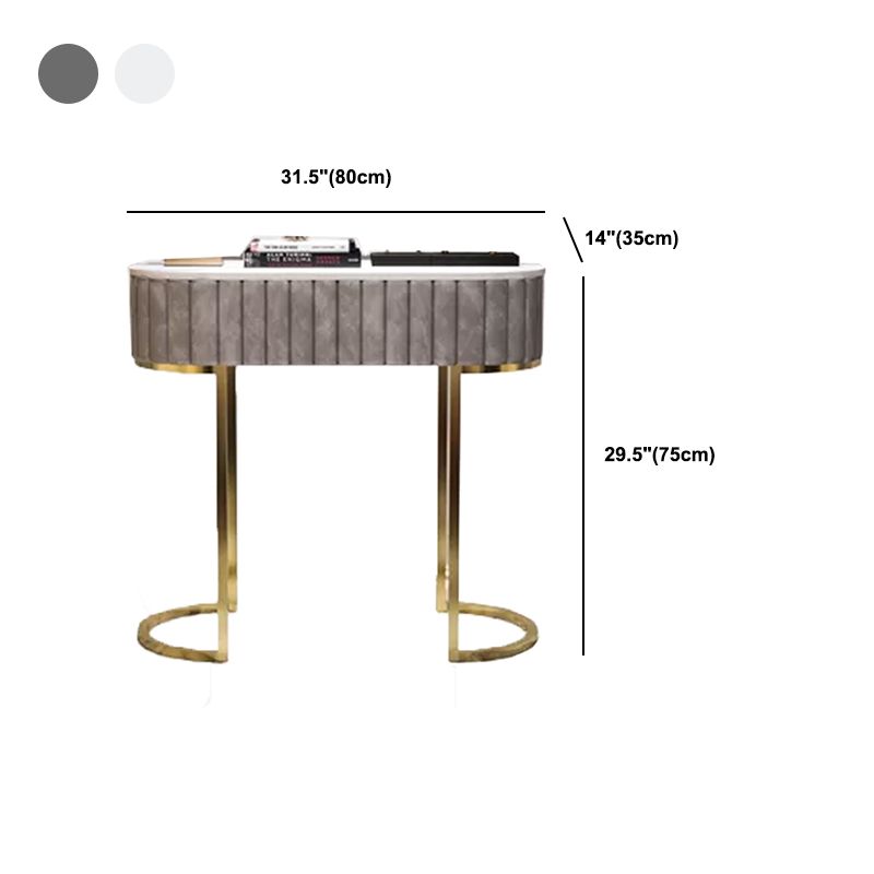 Mesa de consola de mármol oval de la mesa de acento de marco Ironcraft para el salón