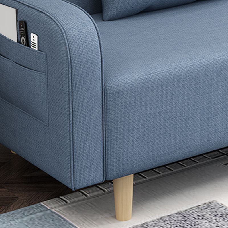 Divano contemporaneo con 2 cuscini convertibili braccio quadrato