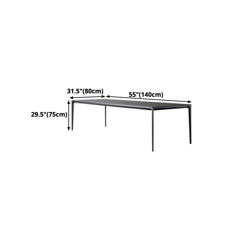 Modern Style Black Dining Table Rectangle Sintered Stone Table with 4 Legs for Kitchen Clearhalo ' dining_table' 'Dining Tables & Seating' 'Dining Tables' 'furn' 'furn_dining_table' 'Furniture' 'furniture_dining_table' 'Kitchen & Dining Furniture' 'kitchen&dining_furn' 'kitchen' 'kitchen_dining_table' 1200x1200_ca06abd1-4fe3-4af8-a040-c77d097728b4