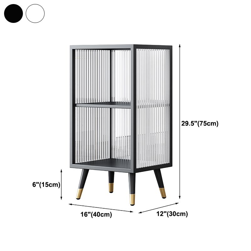 Black and White Dining Server Contemporary Metal Cabinets and Open Storage Server Clearhalo 'buffet_sideboard' 'Buffets & Sideboards' 'furn' 'furn_buffet_sideboard' 'Furniture' 'furniture_buffet_sideboard' 'Kitchen & Dining Furniture' 1200x1200_ca06b686-1fca-4cd0-bbee-85ce9929a012