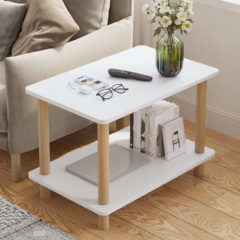 Scandinavian Wood End Table 4 Legs Sofa Side End Table with Shelf Clearhalo 'Coffee & Accent Tables' 'End & Side Tables' 'end_side_tables' 'furn' 'furn_end_side_tables' 'Furniture' 'Living Room Furniture' 1200x1200_ca096378-4e38-4e93-8ecf-ec9d56bad3f9