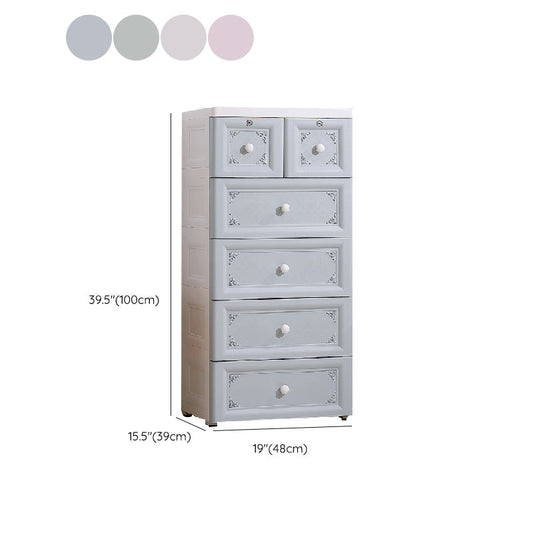 Plastic Bedroom Non-Hanging Armoire Modern Cabinet with Drawers