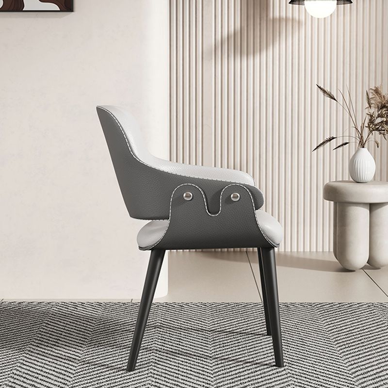 Sedie laterali della sala da pranzo moderna sedia in fico in pelle sedia posteriore aperta per cucina