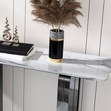 Tavolo di accento del rettangolo di pietra moderna da 31,5 "tavolino alto