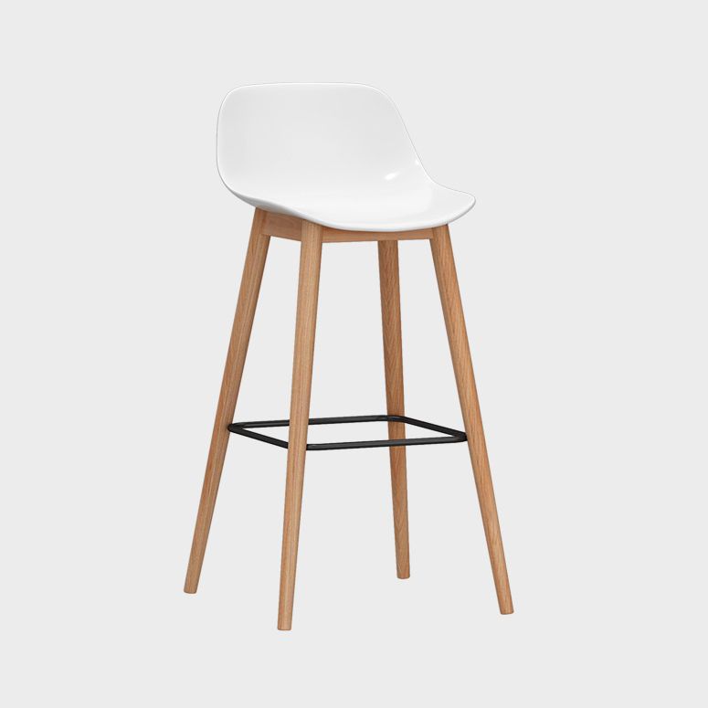 Modern Armless Backrest Counter Stool Wood Cashier Bar Stool with Plastic Seat Clearhalo 'Bar Furniture' 'Bar Stools' 'bar_stools' 'furn' 'furn_bar_stools' 'furniture_bar_stools' 'Kitchen & Dining Furniture' 'kitchen&dining_furn' 'kitchen' 'kitchen_furn' Furniture' 1200x1200_ca1048d8-8d76-4d7b-8ffd-17aa76603ecb