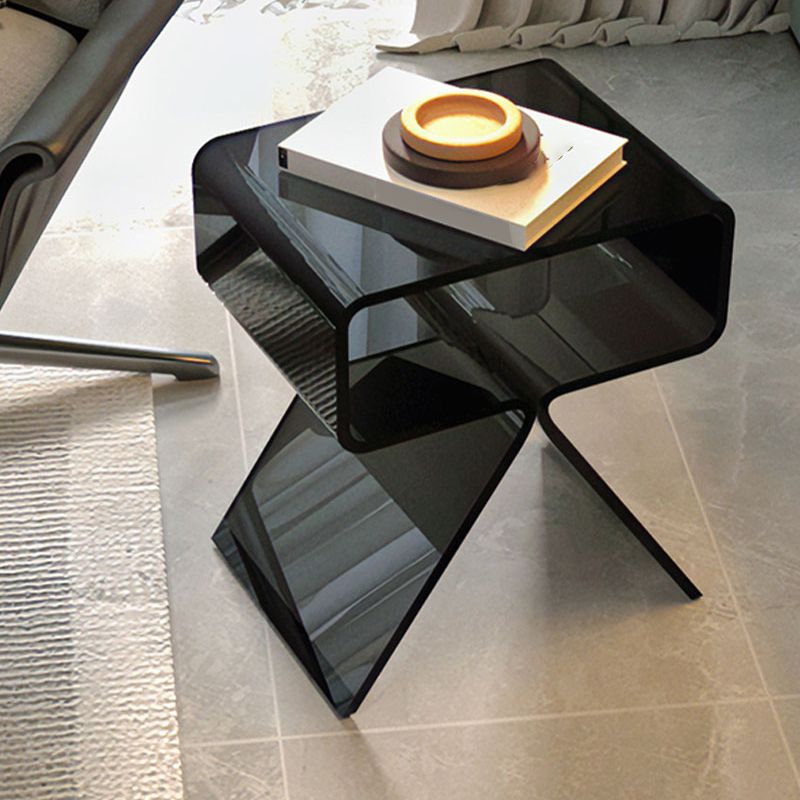 Modernistic Geometric Accent Side Table Acrylic Sofa Side Accent Table Clearhalo 'Coffee & Accent Tables' 'End & Side Tables' 'end_side_tables' 'furn' 'furn_end_side_tables' 'Furniture' 'Living Room Furniture' 1200x1200_ca12787d-bc52-4a72-aa87-047ba9a1a889