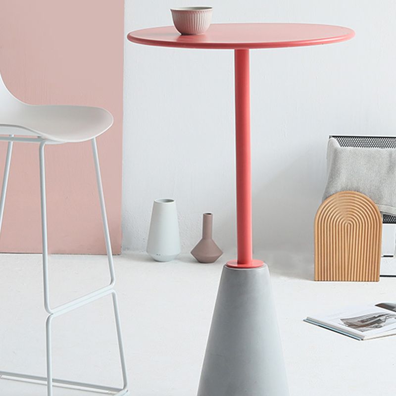 Lacquer Concrete Modernistic Table Round Side End Table for Living Room