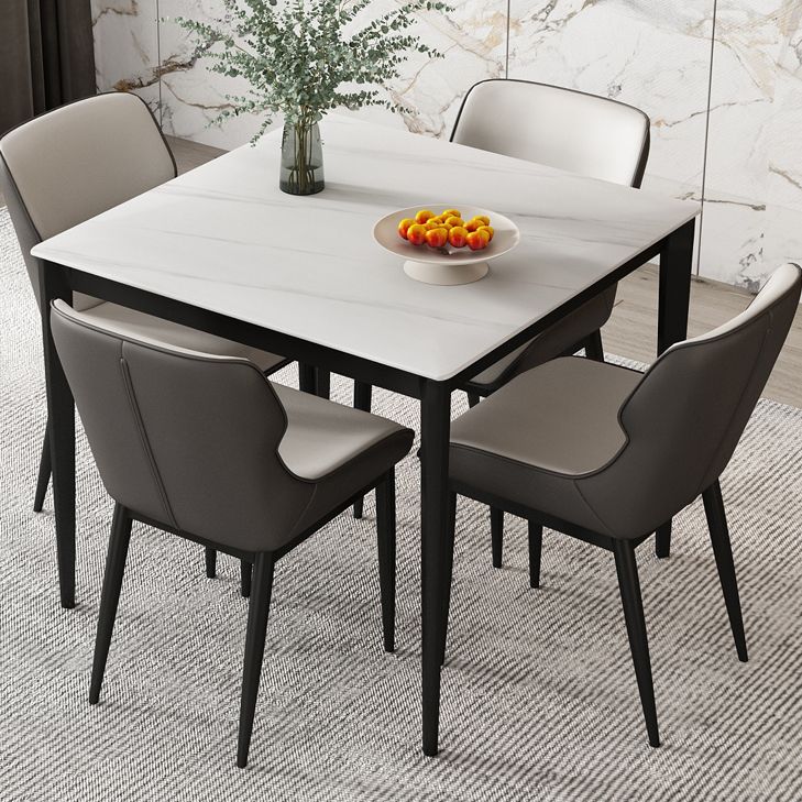 Square 4 Legs Table Industrial Style Stone Dinette Table for Dining Room Clearhalo ' dining_table' 'Dining Tables & Seating' 'Dining Tables' 'furn' 'furn_dining_table' 'Furniture' 'furniture_dining_table' 'Kitchen & Dining Furniture' 'kitchen&dining_furn' 'kitchen' 'kitchen_dining_table' 1200x1200_ca17eaf3-2513-4e61-8829-d32d50364dde