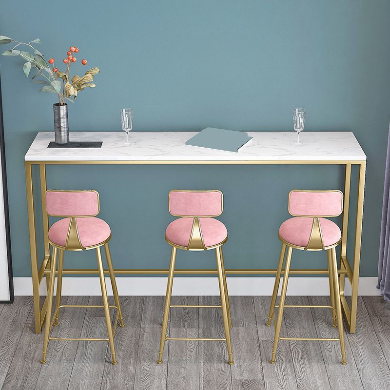 Glam Round Bar Stools Armless Backrest Dining Stools with Cushion Clearhalo 'Bar Furniture' 'Bar Stools' 'bar_stools' 'furn' 'furn_bar_stools' 'Furniture' 'Kitchen & Dining Furniture' 1200x1200_ca19709b-dd43-4e07-b81e-e7216d68ad59