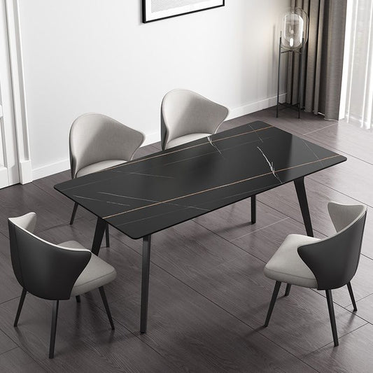 Rectangle Shape Industrial Style Table Sintered Stone Fixed Table for Home Use