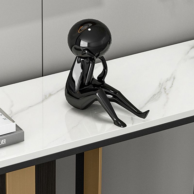 Glam Rectangle Console Accent Table with Stainless Steel Bracket for Hall Clearhalo 'Console Tables' 'console_tables' 'Entry & Mudroom Furniture' 'furn' 'furn_console_tables' 'Furniture' 1200x1200_ca1bb861-efcd-454d-8694-07095c586735