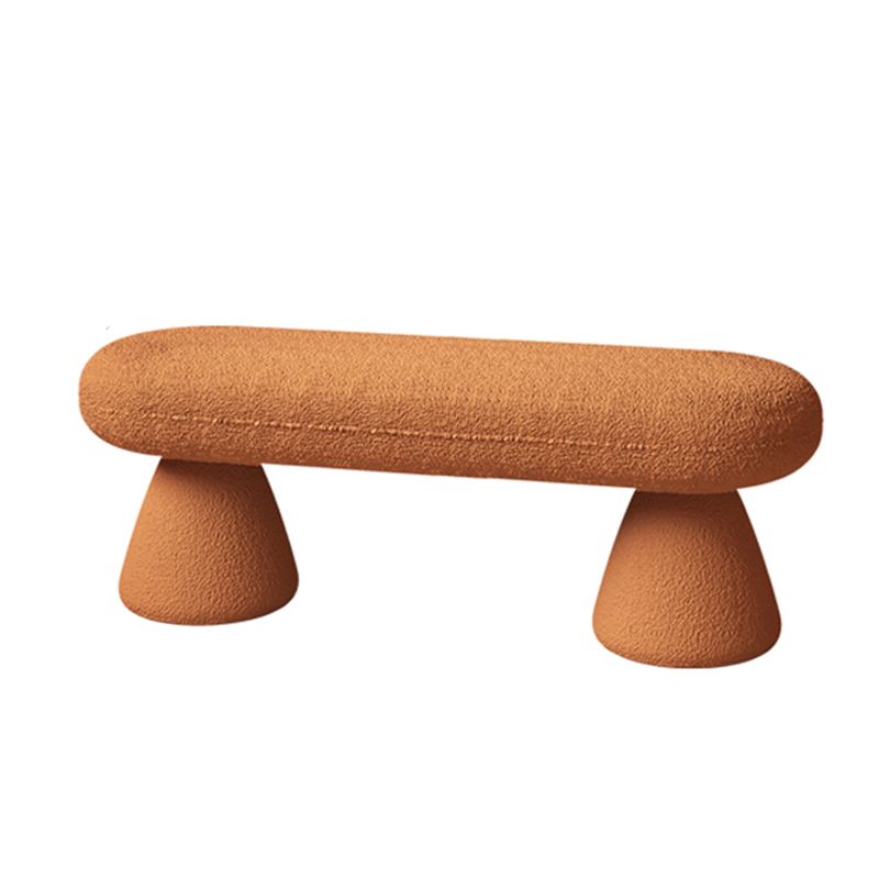 Oval Upholstered Entryway Bench Modern Seating Bench with Wooden Base Clearhalo 'Benches' 'Chairs & Seating' 'furn' 'furn_benches' 'Furniture' 'Living Room Furniture' 1200x1200_ca1bfd0d-39e1-48bc-a22e-cd677f67884a