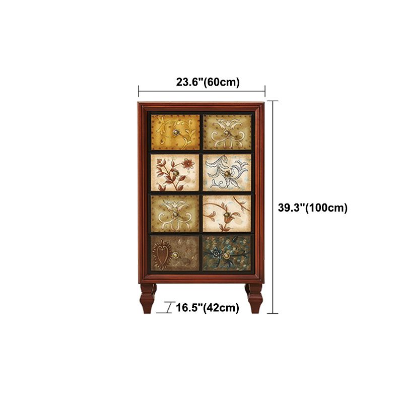 Stile tradizionale torace marrone per il petto di stoccaggio in legno massiccio con multi cassetti