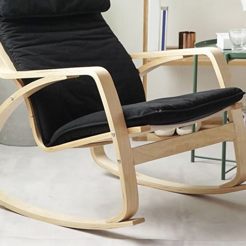 Fabric Rocking Chair Plain Wood Frame Removable Cushions Contemporary Rocking Chair Clearhalo 'Chairs & Seating' 'furn' 'furn_rocking_chairs' 'Furniture' 'Living Room Furniture' 'Rocking Chairs' 'rocking_chairs' 1200x1200_ca1c5e5a-b964-4545-9ee7-3a7ac6de2442