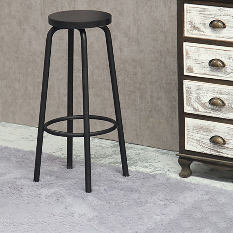 Industrial Metal Counter Height Stools Armless Bar Stool in Black Clearhalo 'Bar Furniture' 'Bar Stools' 'bar_stools' 'furn' 'furn_bar_stools' 'Furniture' 'Kitchen & Dining Furniture' 1200x1200_ca1cd466-d4a2-4519-a356-13a621c50100