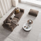 Brown Scandinavian Sectional/Sofa with Square Arm for Apartment