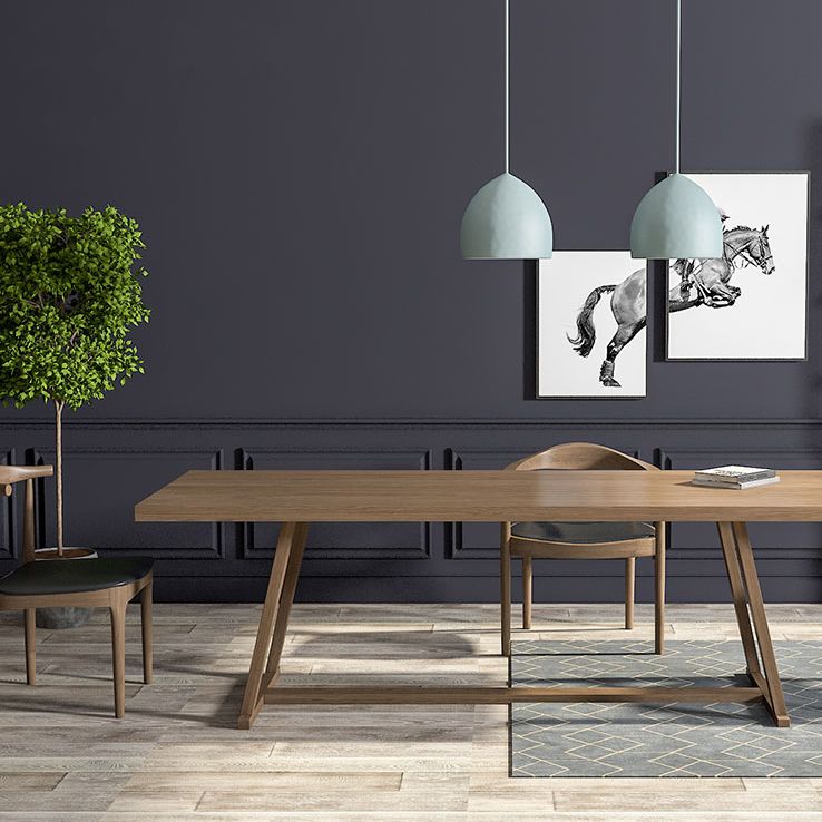 Pinewood Solid Wood Brown Tone Dining Table Simplicity Trestle Base Table for Dining Room Clearhalo ' dining_table' 'Dining Tables & Seating' 'Dining Tables' 'furn' 'furn_dining_table' 'Furniture' 'furniture_dining_table' 'Kitchen & Dining Furniture' 'kitchen&dining_furn' 'kitchen' 'kitchen_dining_table' 1200x1200_ca1eda2b-238c-42db-a4d0-1bf94655ff9a