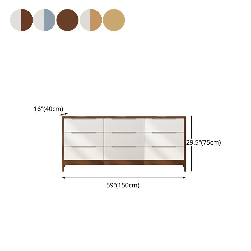 Moderner Stil Massivholz Brust Schlafzimmer Aufbewahrungstruhe mit 5/6 / 9 Schubladen