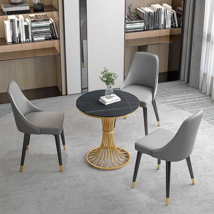 Glam Metal Dining Room Chair Faux Leather Parsons Chairs for Home Use Clearhalo 'Dining Chairs' 'Dining Tables & Seating' 'dining_chair' 'furn' 'furn_dining_chair' 'Furniture' 'Kitchen & Dining Furniture' 1200x1200_ca2112ba-6098-40a6-9e05-665ec8ff2544