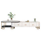 Glam Porta TV multimediale da 14" con ripiani aperti, console porta TV con cassetti