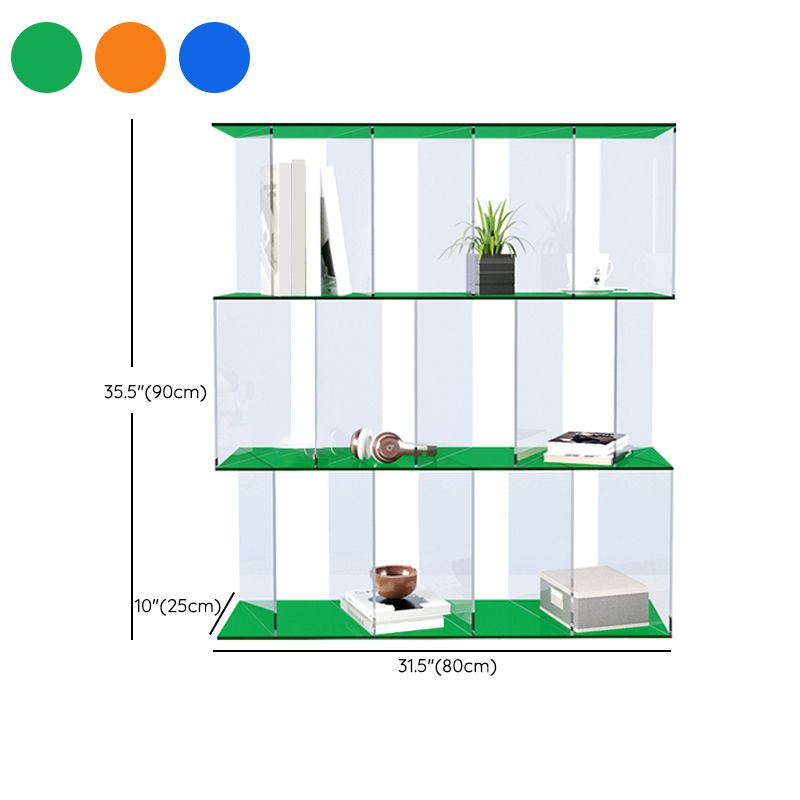 Scandinavian Standard Bookshelf Acrylic Open Back Bookcase with Shelves