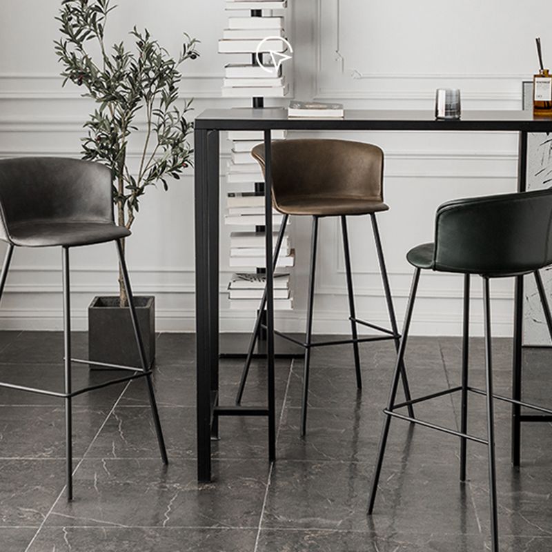 Industrial Style Bar-stool PU Leather Counter Bar Stool with Metal Legs Clearhalo 'Bar Furniture' 'Bar Stools' 'bar_stools' 'furn' 'furn_bar_stools' 'Furniture' 'furniture_bar_stools' 'Kitchen & Dining Furniture' 1200x1200_ca2415b7-c290-42ff-9141-2316c8084a02