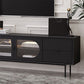 Console TV contemporaine en bois avec rangement fermé, support multimédia TV pour salon