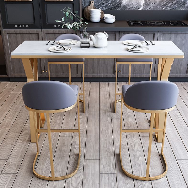 1/2/3/5/7-delige moderne rechthoekige pubtafelset Bistrotafelset met gesinterd stenen blad