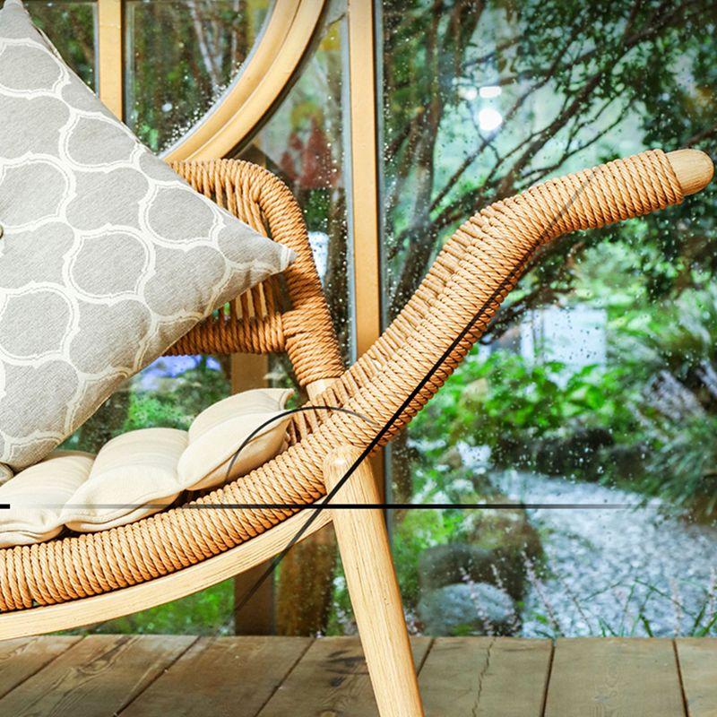 Traditional Rattan Cushioned Yoga Chaise Lounge Chair with Arms and Pillow Accent Chair Clearhalo 'Chairs & Seating' 'Chaise Lounge' 'chaise_lounge' 'furn' 'furn_chaise_lounge' 'Furniture' 'Living Room Furniture' 1200x1200_ca28b912-debd-4ab0-a5d8-dad740f36925