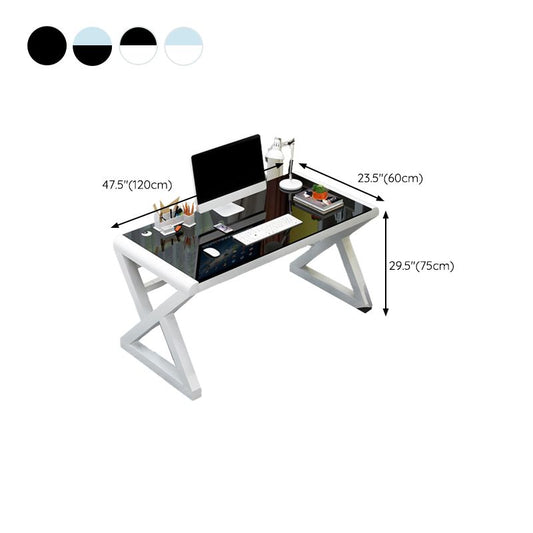 Zeitgenössischer 29,53-Zoll großer Gaming-Schreibtisch Glass Top Computer Schreibtisch