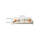 Square Arm Loose Back Sofa and Chaise Slipcovered White Fabric Sofa