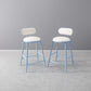 Indoor Round Modern Bar & Counter Stool White Upholstered Low Back Counter Bar Stool